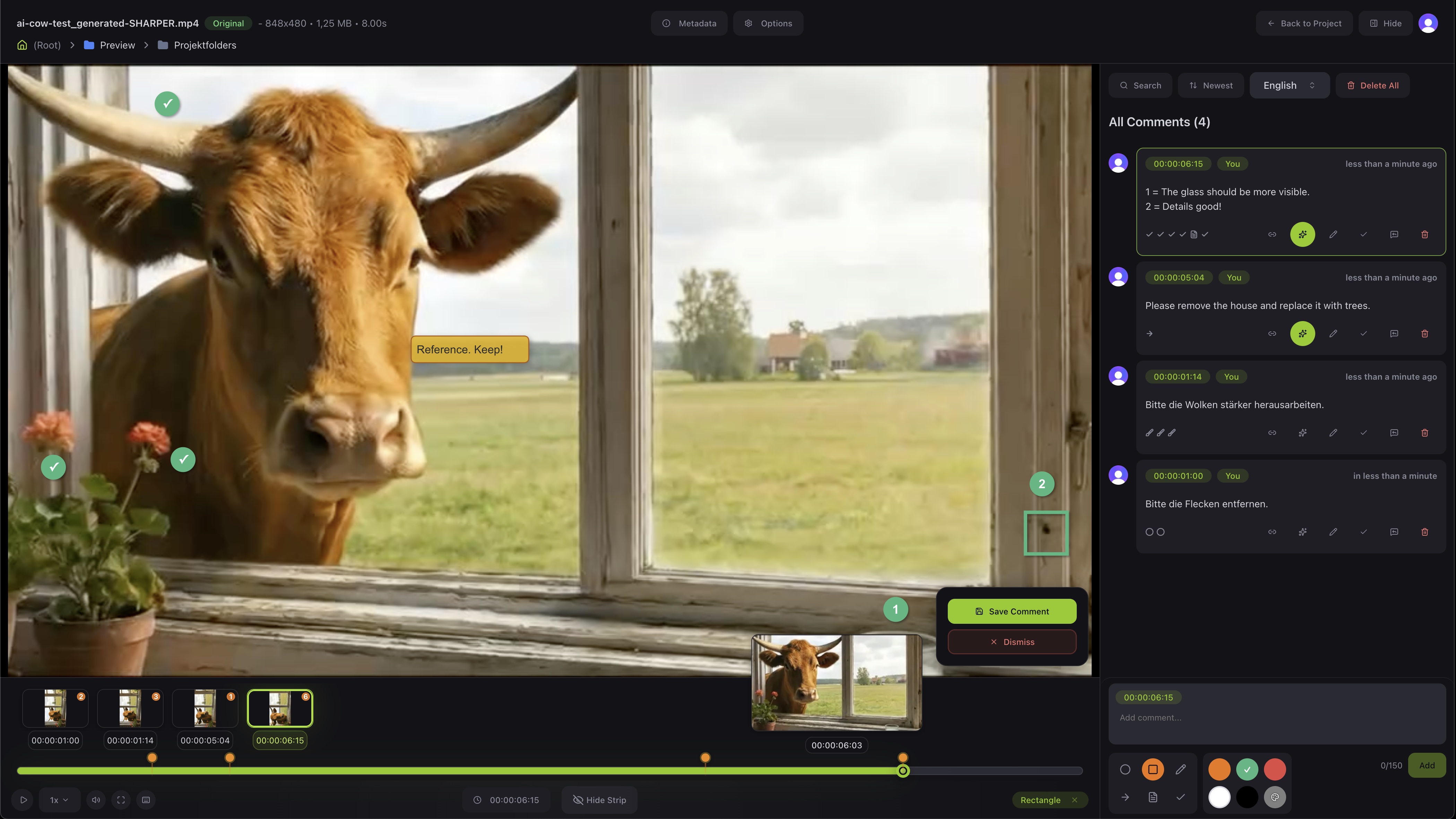 dfine.io Review interface with frame-accurate annotations